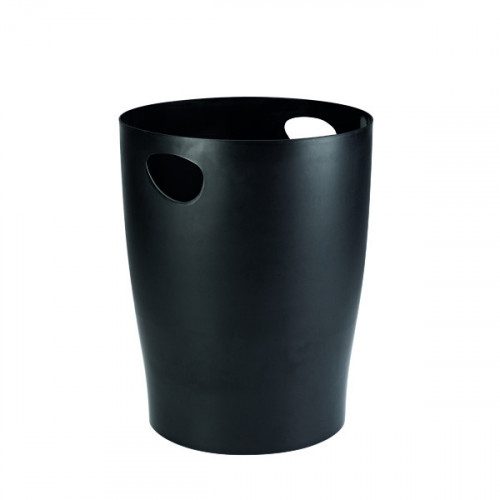 CONTOUR WASTE PAPER BIN BLACK