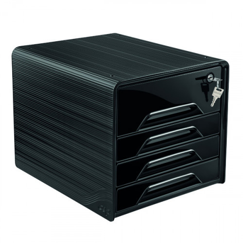 SMOOVE SECURE 4DRAWER MOD W/LOCK BLK