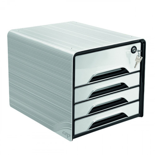 SMOOVE SECURE 4DRAWER MOD W/LOCK WHT