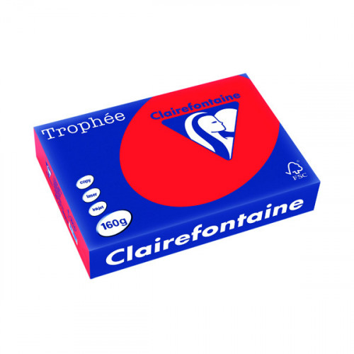 TROPHEE CARD A4 CORAL RED PK250