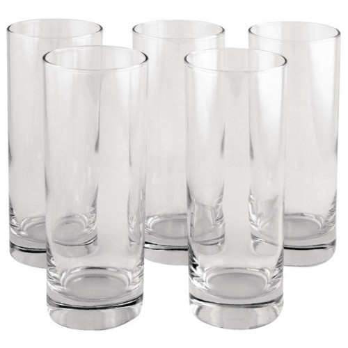 CLEAR TALL TUMBLER DRINK GLASS PK6