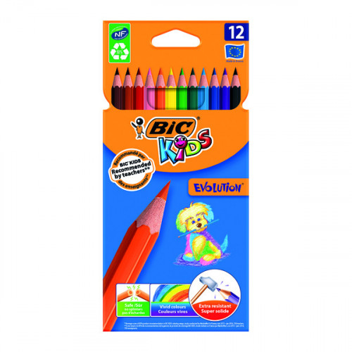 BIC KIDS ECOLUTION COL PENCILS PK12