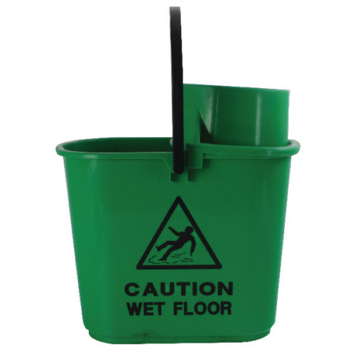 2WORK MOP BUCKET/WRINGER 15L GRN