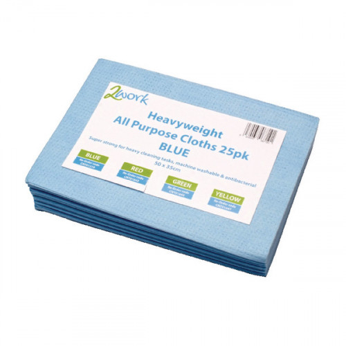 2Work Heavyweight Cloth 500x350mm Blue (Pack of 25) CCBV50ARL