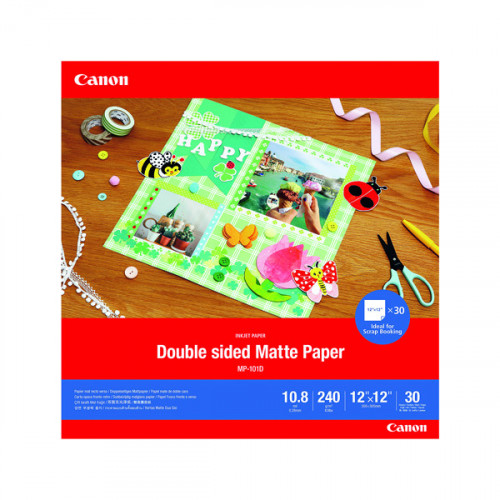 Canon Double-Sided Matte Photo Paper 12x12 Inch 30 Sheets 4076C007