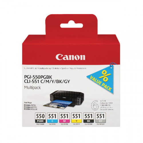 CANON PGI-550/CLI-551 PBK/C/M/Y/BK/G