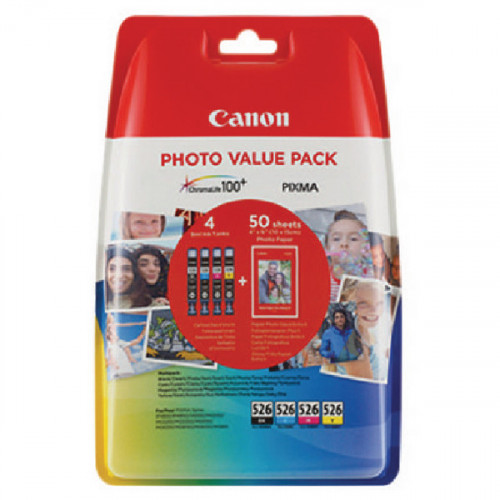 Canon CLI-526 Inkjet Cartridges (Pack of 4) 4540B017