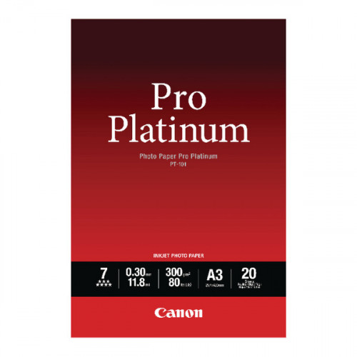 Canon PT-101 Pro A3 Platinum Photo Paper (Pack of 20) 2768B017
