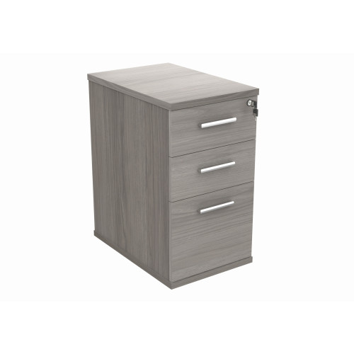 Desk High 3 Drawer Pedestal 800mm (FSC) - Grey Oak