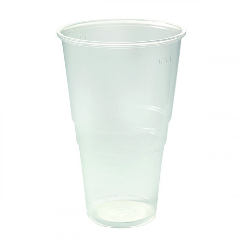 PLASTIC PINT GLASS CLEAR PK50