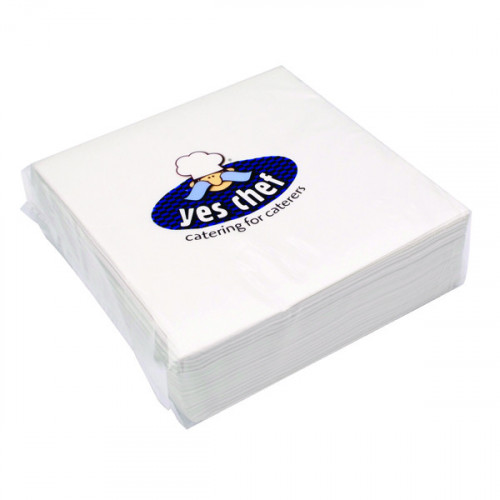 White 2-Ply Paper Napkins 400x400mm (Pack of 100) 0502122