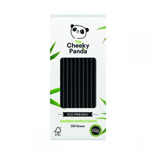 CHEEKY PANDA BAMB STRAW BLACK PK250