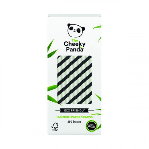 CHEEKY PANDA STRAW BLACK STRP PK250