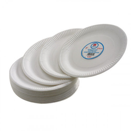 PAPER PLATE 7IN WHT KBLRY1641 PK100