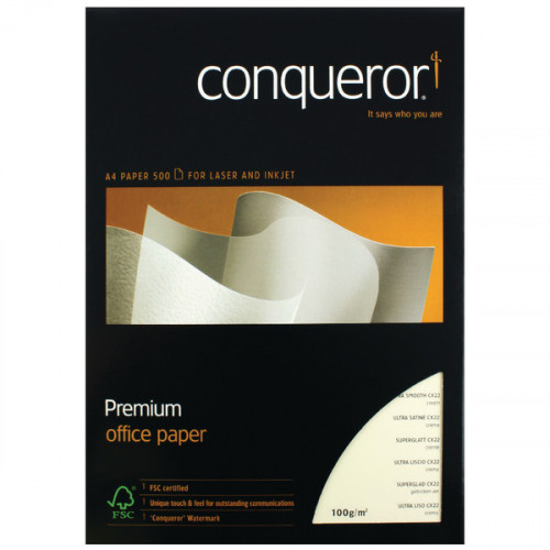 Conqueror Watermark ed A4 Paper 100gsm Cream (Pack of 500) CQX0324CRNW