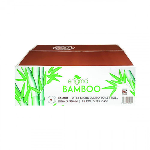 Enigma Toilet Roll Micro Jumbo Bamboo 2-Ply 100m (Pack of 24) BAM101