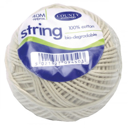 COUNTY STRING BALL MED CTTN 40M PK12