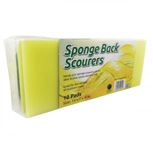 SPONGE SCOURERS PK10 GREEN/YELLOW
