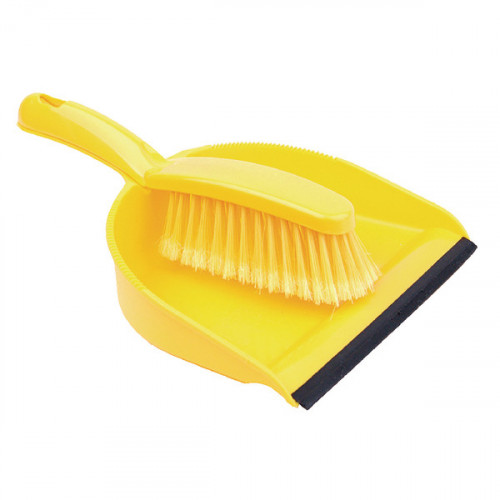 DUSTPAN AND BRUSH SET YELLOW