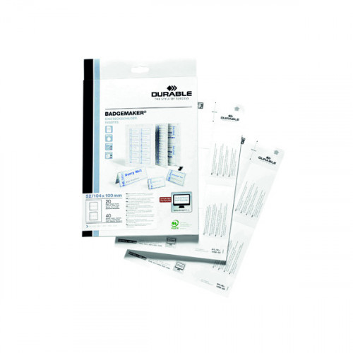 DURABLE INSERT SHEETS 52X100MM PK40