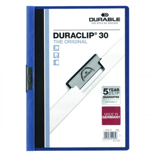 DURABLE 3MM DURACLIP FILE DK BLU P25