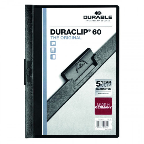 DURABLE 6MM DURACLIP FILE A4 BLK P25