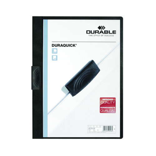 Durable Duraquick Clip Folder A4 Black (Pack of 20) 2270/01