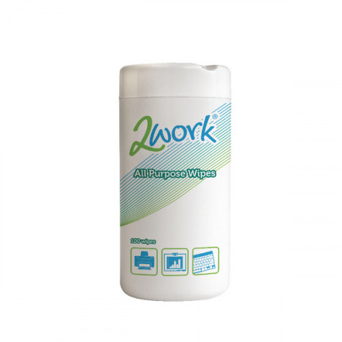 2WORK ALL PURPOSE WIPES TUB PK 100