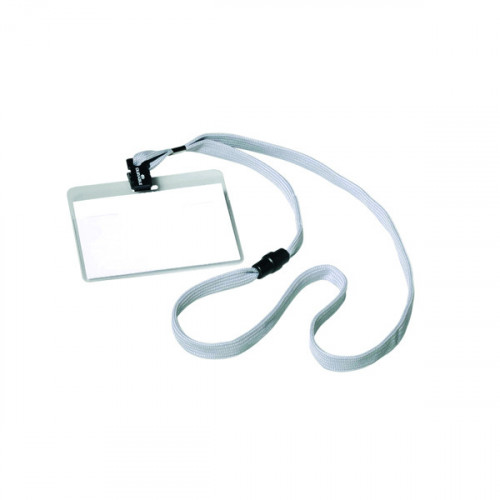 DURABLE NAME BADGE TXTLE LANYRD PK10