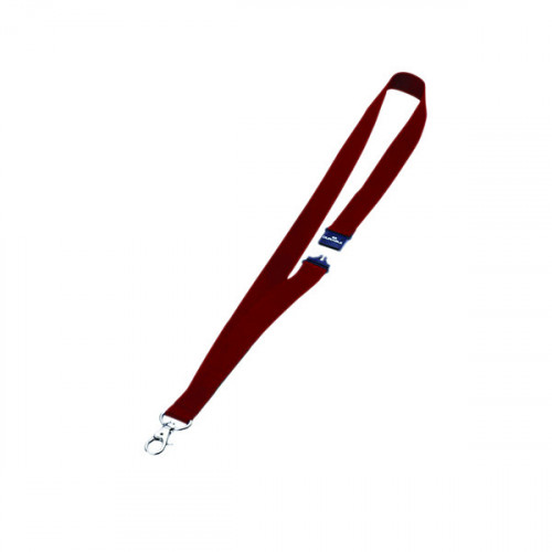 DURABLE TEXTILE LANYARD RED PK10