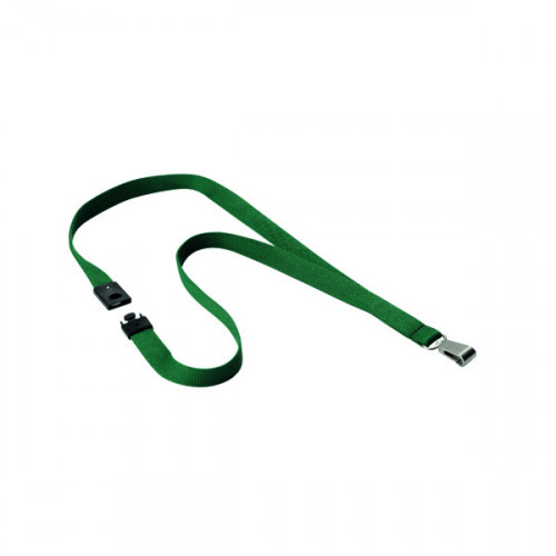 Durable Textile Lanyard With Snap Hook 15mm Dark Green (10 Pack) 812732