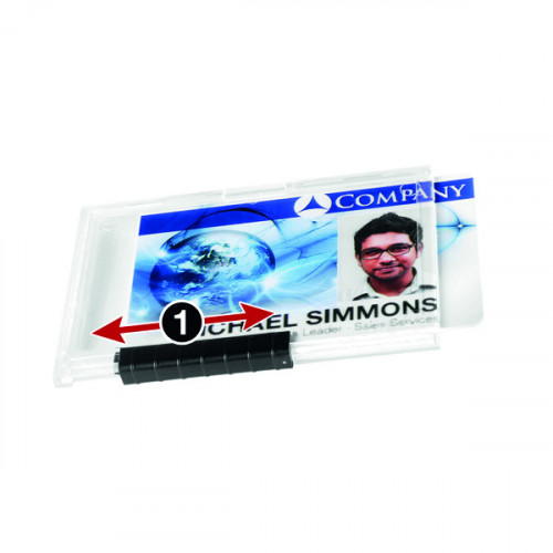 Durable Mono Pushbox Security Pass Holder Transparent (Pack of 10) 892219