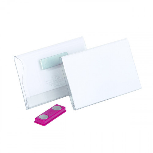Durable Magnetic Name Badge 40x75mm Transparent (Pack of 25) 811619