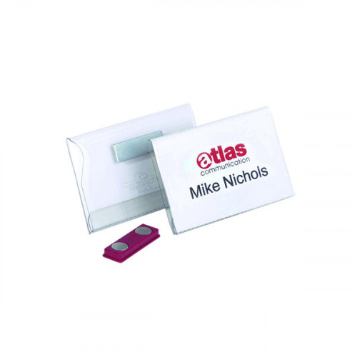 DURABLE MAGNETIC BADGES TRANSP PK25