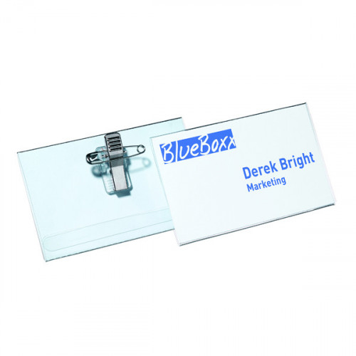 DURABLE NAME BADGE COMBI CLIP PK50