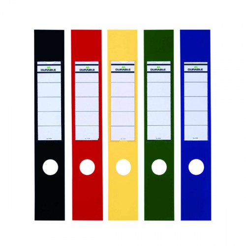 Durable Ordofix Self-Adhesive File Spine Label, 60mm, Assorted, (Pack of 10) 8090/00