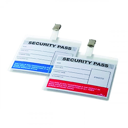 Durable Colour Coded Security Pass Red/Blue (Pack of 25) 999108004