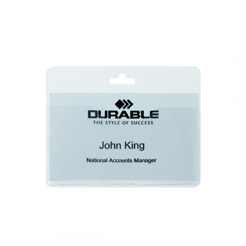 Durable Visitor Badge 60x90mm Transparent (Pack of 50) 999108008