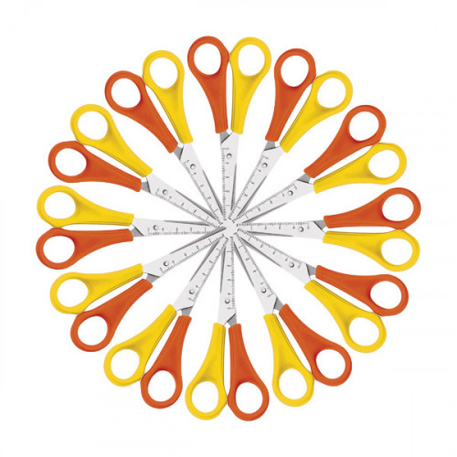 Westcott Left Handed Scissors 130mm Yellow/Orange (Pack of 12) E-21593 00