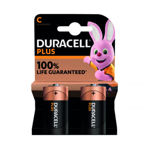 DURACELL PLUS C BATTERY PK2