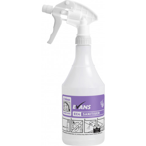Evans Empty Trigger Spray Bottle for use with Evans E:Dose EC4 Sanitiser Solution D007AEV6