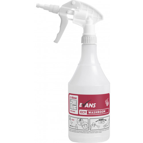 Evans Empty Trigger Spray Bottle for use with Evans E:Dose EC9 Washroom Solution D012AEV6