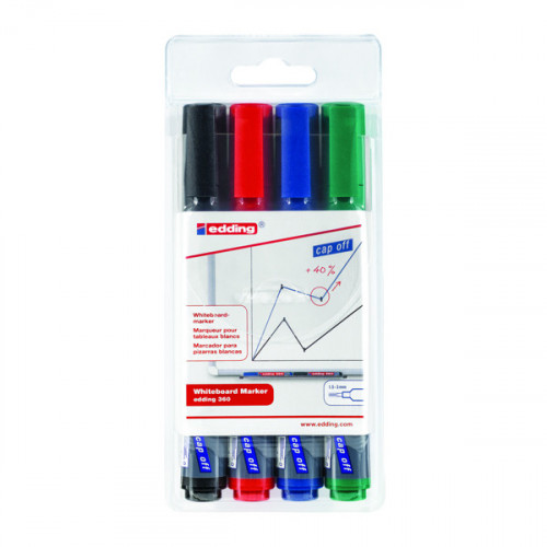 Edding 360 Drywipe Marker Assorted (Pack of 4) 4-360-4