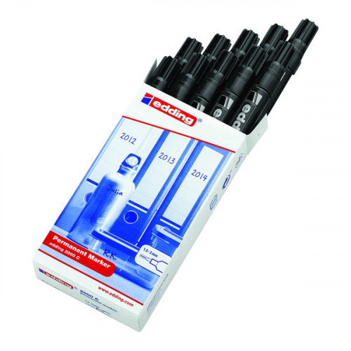 EDDING PERM MARKERS BLACK 2000C PK10