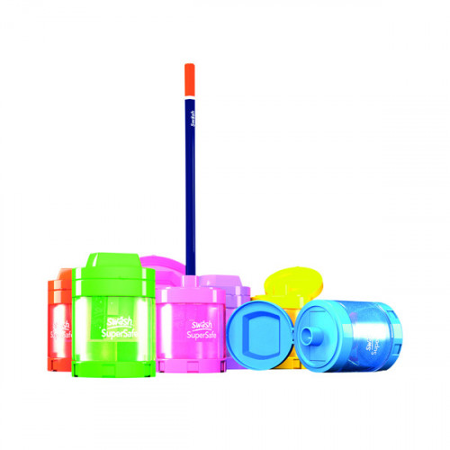 Swash Canister Pencil Sharpener Assorted (Pack of 12) SDPS112PP