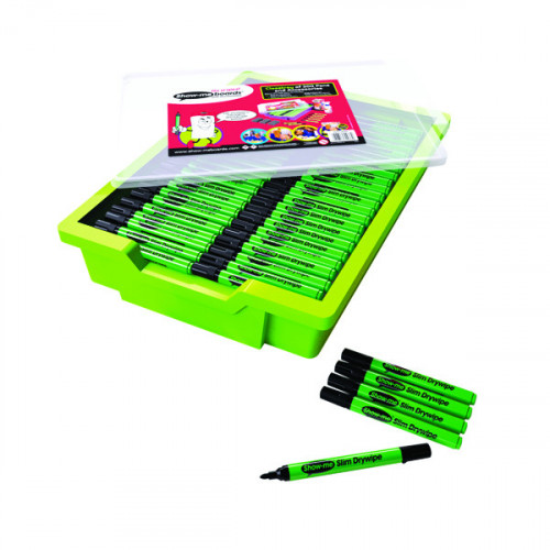 Show Me Dry Wipe Gratnells Tray (Pack of 200) Black GTC200