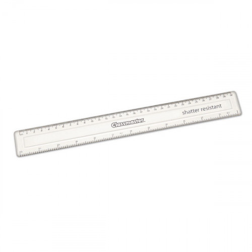 Classmaster Shatter Resistant Ruler 30cm Clear (Pack of 100) SPR30100