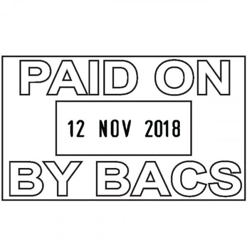 COLOP Printer 38 Self Inking Date and Message Stamp PAID ON BY BACS C133751BAC