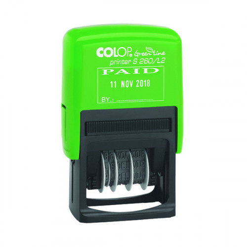 COLOP S260/L2 GREEN LINE DATER PAID