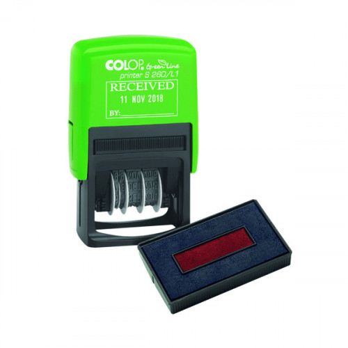 COLOP Green Line Date Stamp RECEIVED Plus Free Ink Pad